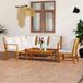 Maison Exclusive - 5-delige loungeset voor de tuin met kussens, crème kleur, massief acaciahout