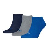 Puma Chaussettes Sneaker Plain 3P 35-38 Gris/Bleu Lot de 3