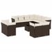 vidaXL 11-delige Loungeset met Kussens Poly Rattan Bruin