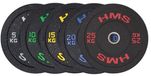 HMS HTBR Serie - Bumper Olympische Schijf - 15 kg - Gecoat met Rubber - Geel