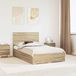 Maison Exclusive - Cadre de lit avec tête de lit Chêne Sonoma 135 x 190 cm Matériau dérivé du bois