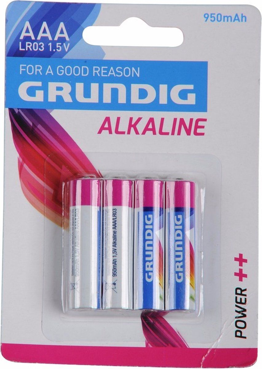 Grundig AAA Alkaline Batterijen - 4 stuks