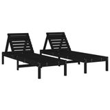 vidaXL Lounge Tuinstoel Grenenhout Zwart 2 stuks