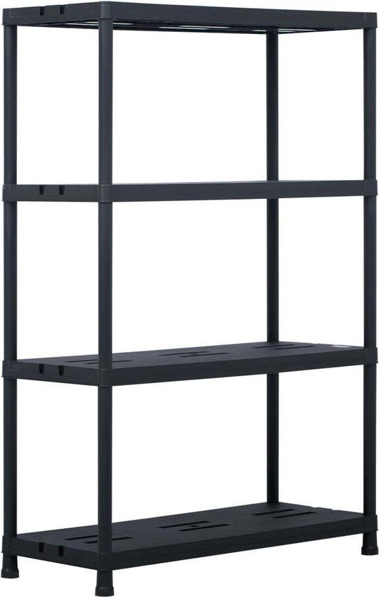 vidaXL Opbergrek Kunststof Zwart 90x40x138 cm