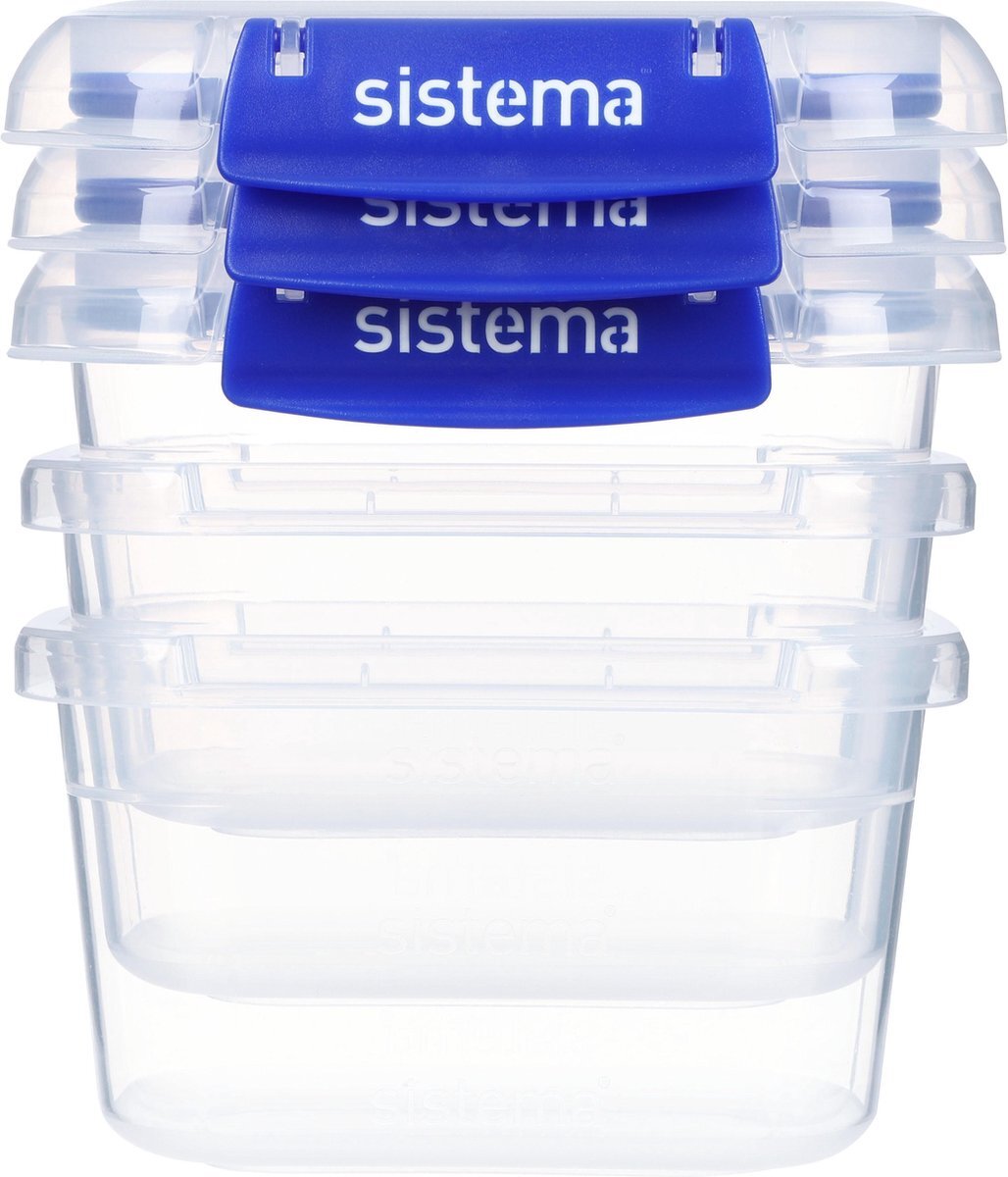 Sistema Klip It + rechthoekige voorraaddoos - set van 3 - 3x 400ml