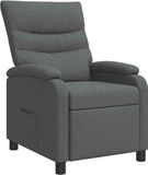 vidaXL Recliner Donkergrijs Stof