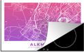 Merkloos KitchenYeah® Inductie beschermer 77x51 cm - Stadskaart Alkmaar - Paars/Roze