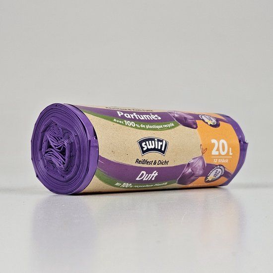Swirl Aanbieding: 12x Swirl vuilniszakken trekband vanille en lavendel 20 liter
