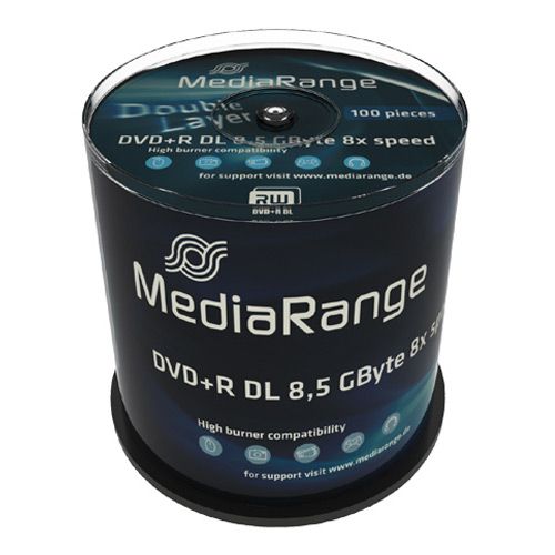 MediaRange MR470 DVD+R DL - 8.5GB - 100 stuks - Cakebox