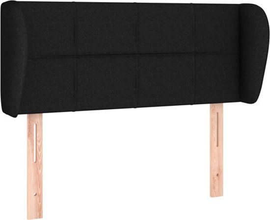 vidaXL Hoofdbord met randen 103x23x78/88 cm stof zwart