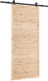 vidaXL Schuifdeur, naturel, 80 x 208 cm, massief grenenhout