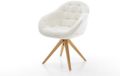 DELIFE Chaise de salle à manger Gaio-Flex cadre en bois angulaire naturel bouclé beige doux pivotant à 360°