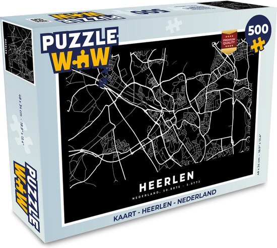 MuchoWow Puzzel Kaart - Heerlen - Nederland - Legpuzzel - Puzzel 500 stukjes