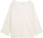 Tom Tailor - Pull en maille - Manches trois quarts - Encolure bateau - Uni - Whisper White - Taille XL