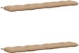vidaXL Bankkussens VIANEN 2 stuks 100% Polyester Zand 200 x 30 x 12 cm
