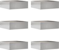 vidaXL Gazonrand 6 stuks 40 x 40 x 13 cm Roestvrij staal zilver