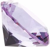 Merkloos Namaak/nep diamant edelsteen - van glas - lila paars - 4 x 4 cm