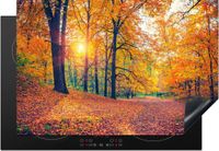Merkloos KitchenYeah® Inductie beschermer 78x52 cm - Bomen - Herfst - Bos - Herfstbladeren - Inductie kookplaat accessoire