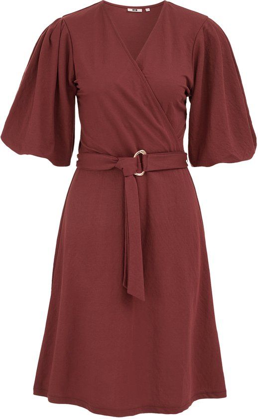 WE Fashion Dames jersey jurk met ballonmouwen