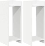 vidaXL Plantenstandaard 2 stuks Wit 30 x 30 x 80 cm Bewerkt hout