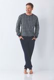 Hajo Premium katoen heren pyjama blauw