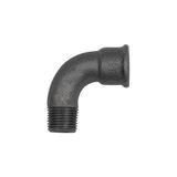 Riegler TFB 1A-212-S boog 1a 90°, kort, Rp 2 1/2 i, R 2 1/2 a, gegoten zwart