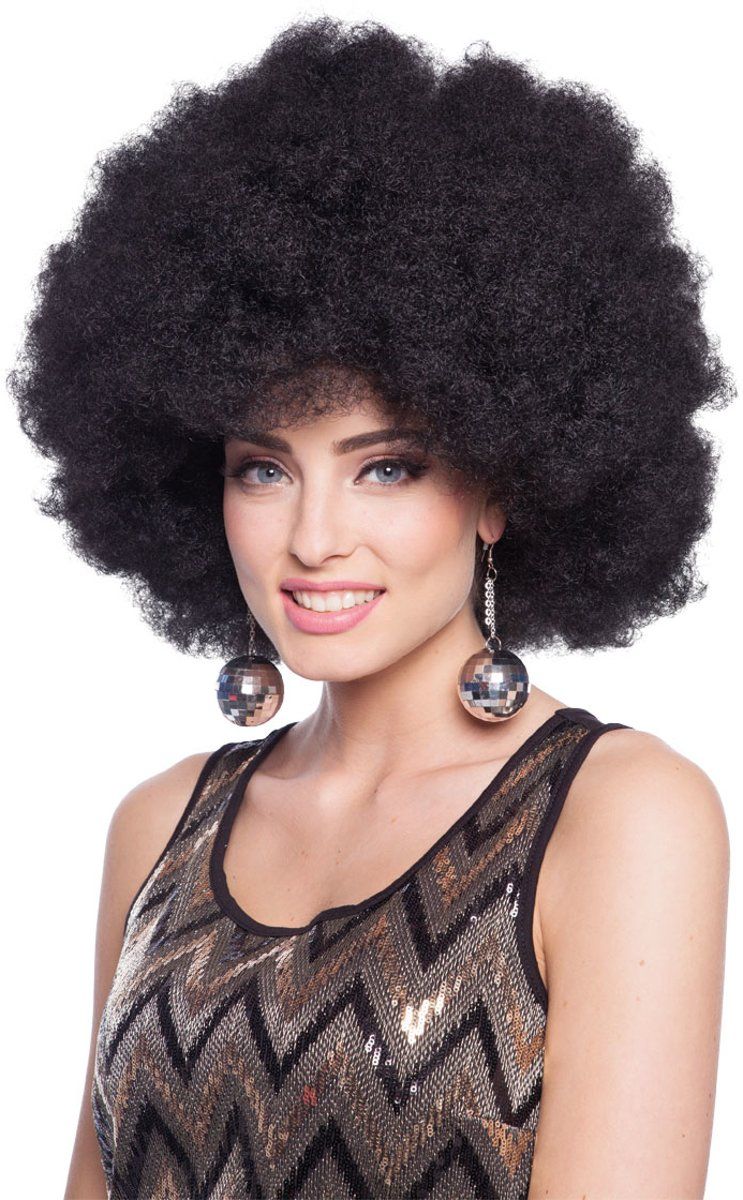 Folat XXL Afro Pruik Zwart