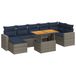 vidaXL 8-delige loungeset met kussens, polyrattan, grijs