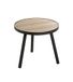 HAKU Bijzettafel rond eiken zwart MDF metaal ronde salontafel - Maat: H 36 cm x Ø 40 cm, Stijl: Modern