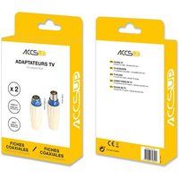 Accsup Coaxiale tv-aansluitingen mannelijk naar vrouwelijk 9,52 mm Wit en Blauw
