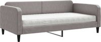vidaXL Canapé-lit avec matelas 100x200 cm tissu taupe