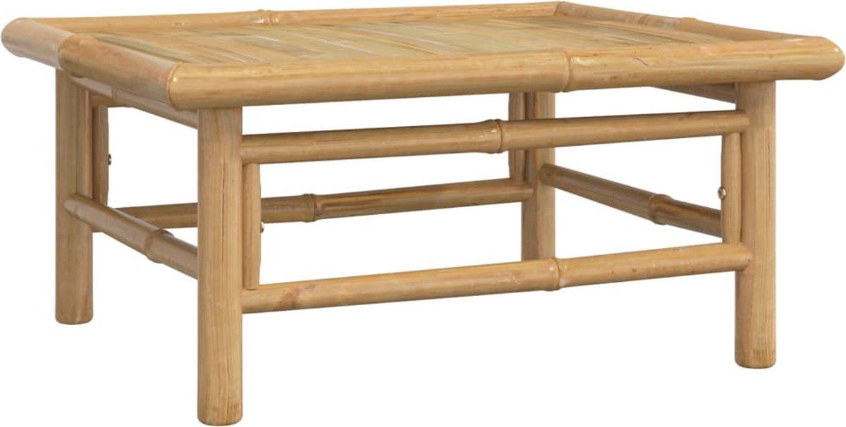 vidaXL 11-delige Loungeset met kussens bamboe lichtgrijs