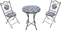 AXI Amélie Bistroset Mozaïek Delfts Blauw - Metalen frame met keramische tegel – Balkonset 2 stoelen en tafel