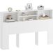 Homcom Tête de lit sur pied 160 x 20,2 x 108,2 cm – 4 compartiments ouverts – Panneau de particules et MDF – Design moderne blanc