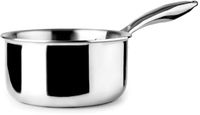 IBILI Drielaagse steelpan, naturel, 14 cm, 1 litre, acier inoxydable, adapté à l'induction, sans revêtement antiadhésif