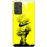 Nike Coque Pour Samsung Galaxy A72 Bold font jaune Maniacase