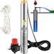Pompe submersible pour puits profonds, 550W, 230V/50Hz, 50 litres par minute, hauteur de refoulement 89 mètres, câble de 20 mètres et interrupteur de pression automatique. Pompes à eau en acier inoxydable de 7,6 cm pour applications industrielles, irrigation et usage domestique, étanche IP68
