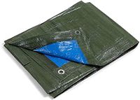 Kippen 6064CS, afdekzeil met oogjes, tweekleurig, gewicht 90 g/m², maat 4 x 5 (20 m²), groen/blauw