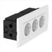 OBO stopcontactmodule, type 45, 3-voudig, 84 x 185 x 59 mm, polycarbonaat, zuiverwit, RAL 9010