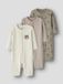 NAME IT Baby Pyjama NBNNIGHTSUIT 3P AOP NOOS Unisex Lange Mouw Gebloemd Vintage Khaki Katoen/Elastaan Maat 56 (3 Stuks)