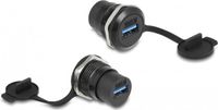 Delock USB naar USB inbouw adapter met beschermkap - USB3.0 / zwart
