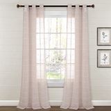 Lush Decor Boerderij getextureerde doorvoertule doorschijnend venster gordijn paneel paar, 84" lang x 38" breed, blush