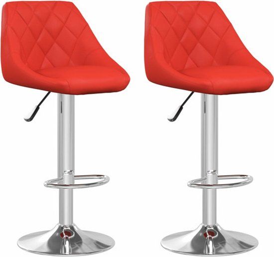vidaXL Barstoelen 2 stuks kunstleer rood