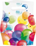 Amscan Europe Gmbh Sacs de fête avec impression de ballons plastique - 64x pièces - sacs à distribuer - Articles de fête anniversaire