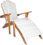 vidaXL Adirondack-tuinstoel met voetensteun Naturel Massief Teakhout
