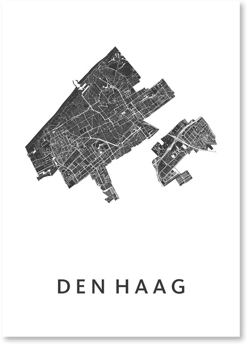 Kunst in Kaart Den Haag - Stadskaart Poster A3 - Wit