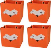 Merkloos Opbergmand Vilt Kinderkamer - 4x Stuks - Dieren Thema Vos - 32 cm