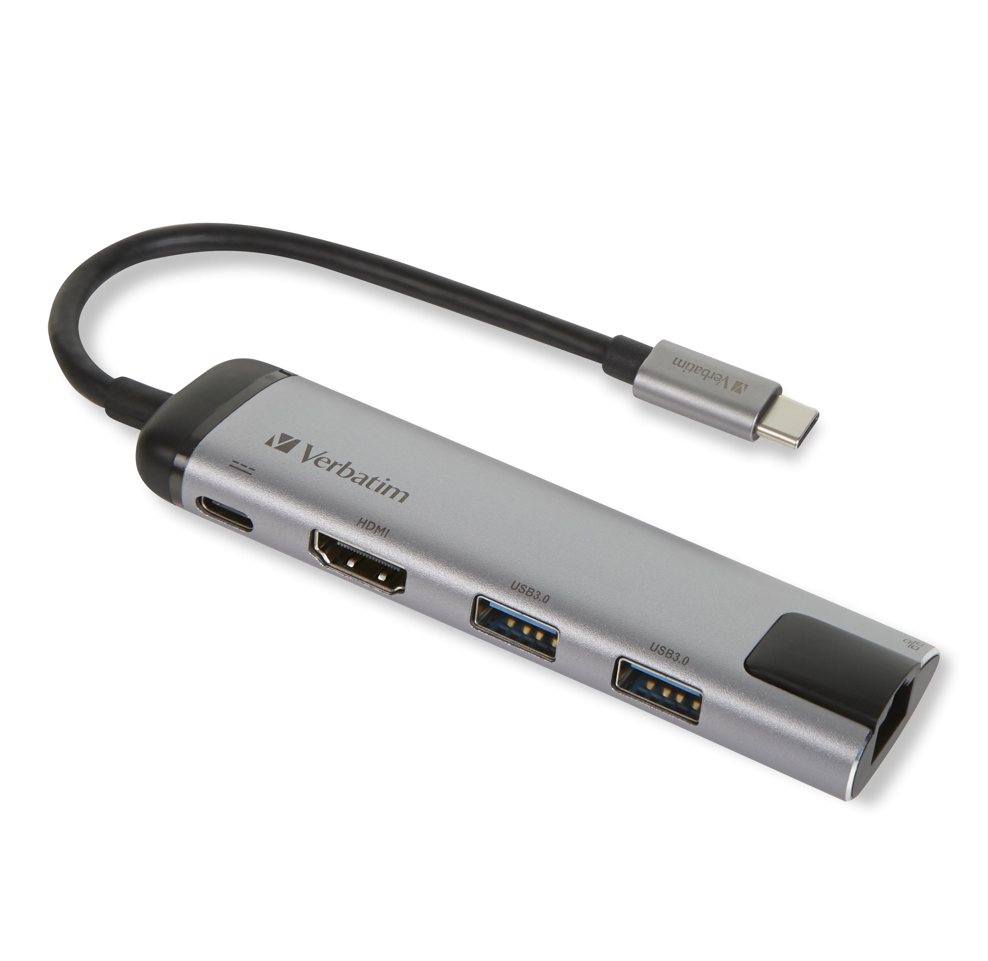 Verbatim 49141 USB-C Docking Station - Black/Silver