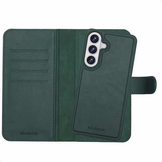 Selencia Hoesje - Geschikt voor Samsung Galaxy S26 Plus - Olyn Uitneembare Bookcase met Magnetische Ring - Groen