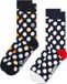 Happy Socks Classic Big Dot sokken, 2 stuks, katoen, uniseks, zwart, 41-46